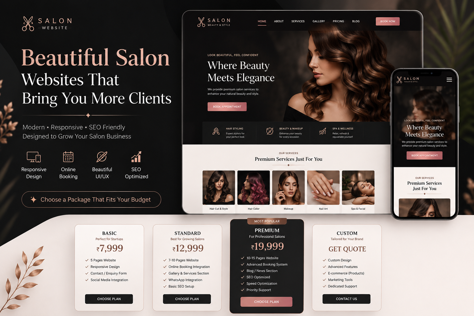 Salon website sample